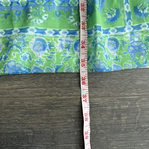 Gretchen Scott Borderline Dress Blue Scarfy Lined Medium Coquette Cottagecore - Picture 6 of 11